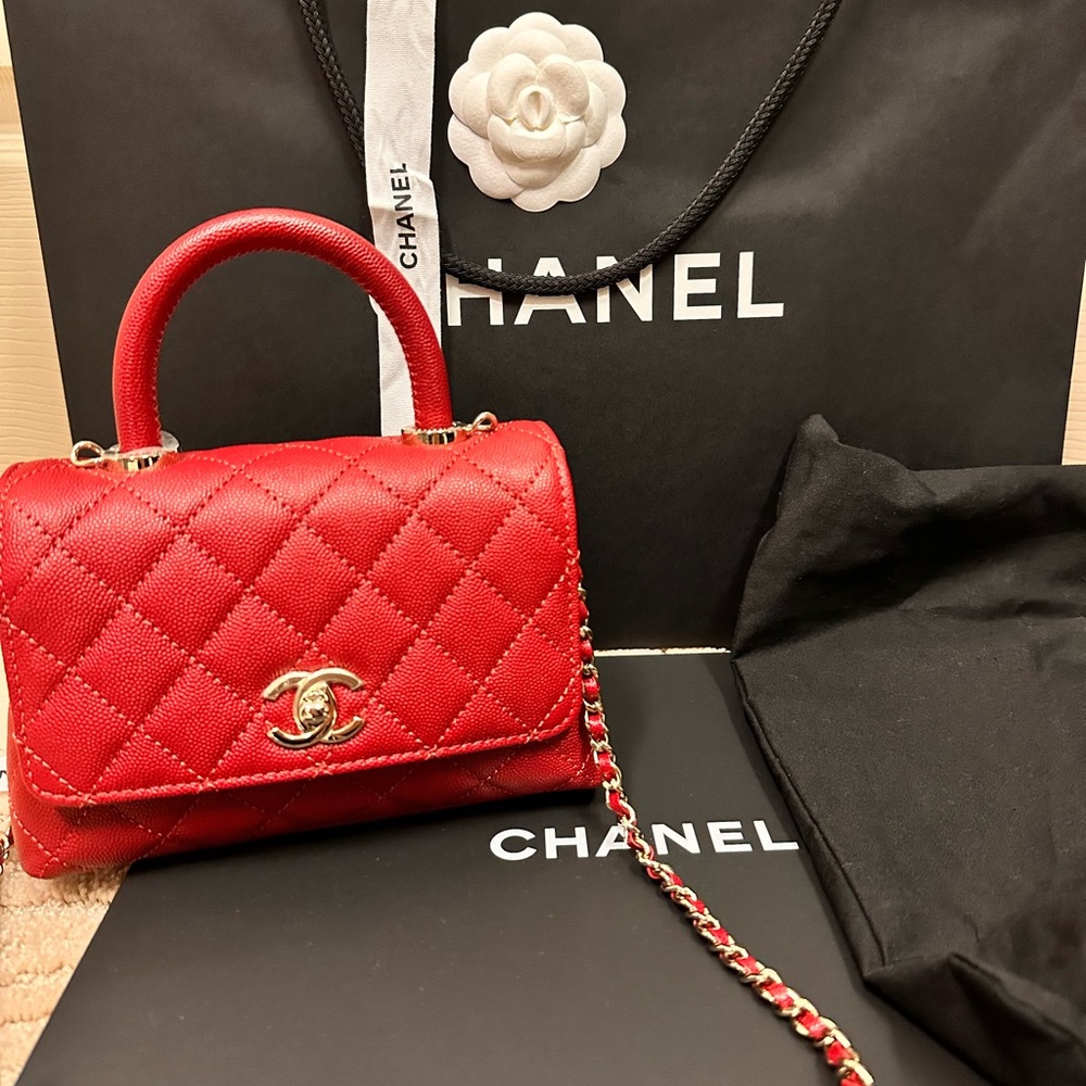 Chanel Coco Handle Extra Mini Red Caviar